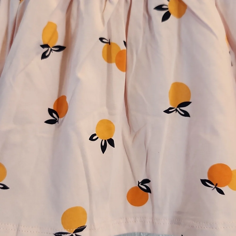 Summer Dress Fruit Paytern Button Back